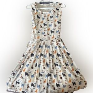 Cat print white dress